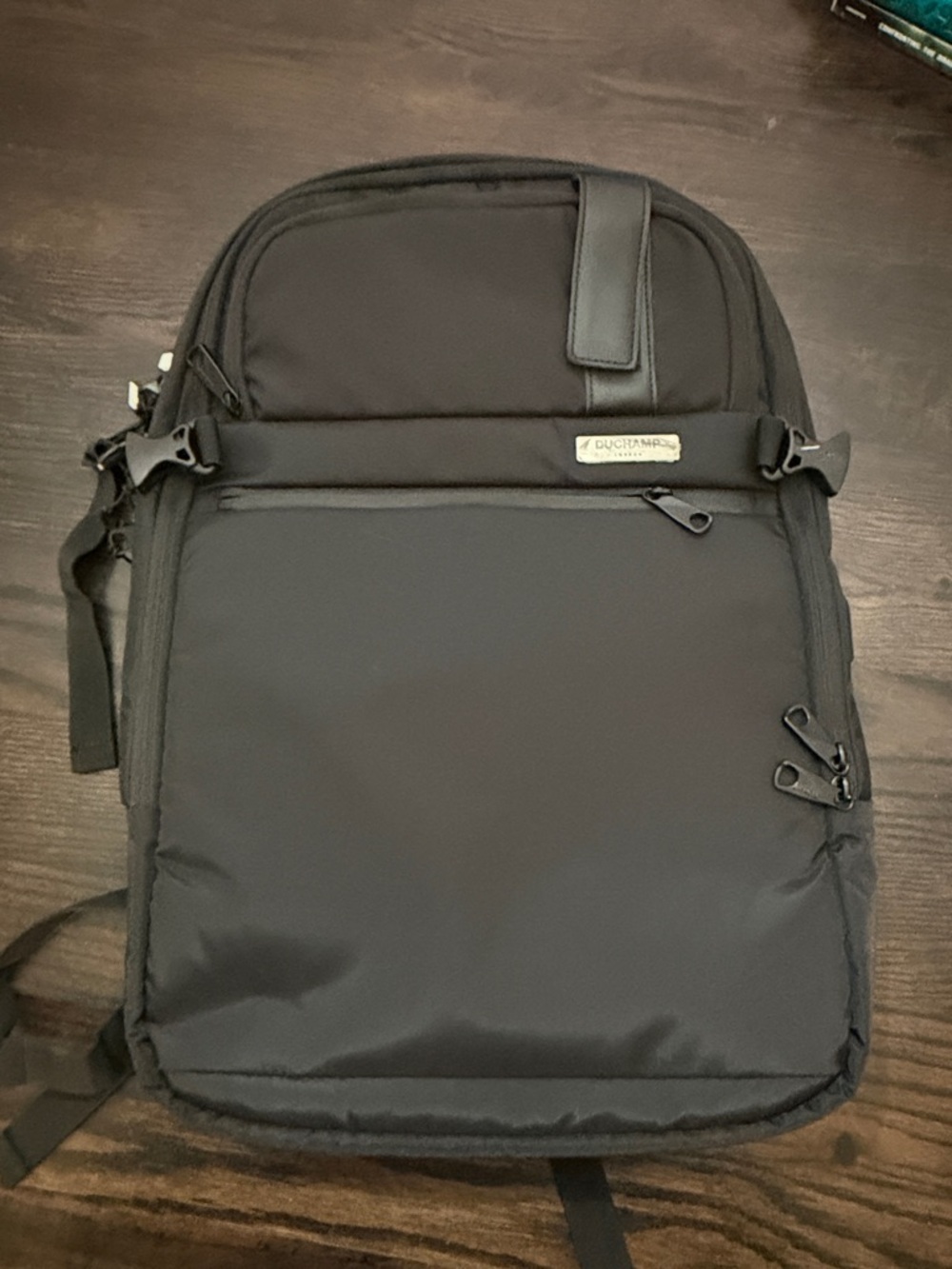 Duchamp London Expandable Travel Backpack Suitcase Luggage Tech Black